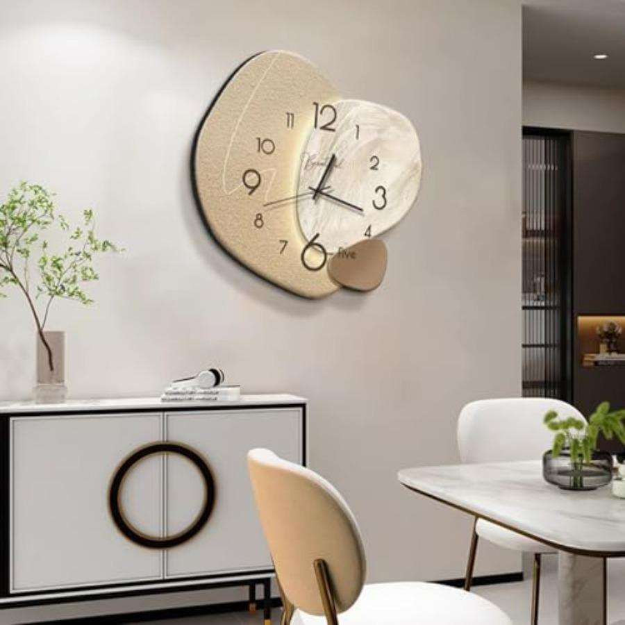 Wall Clock Creative Silent Modern Nordic-Style Crystalline Porcelain Battery-Powered Decoration In White for School Living Room