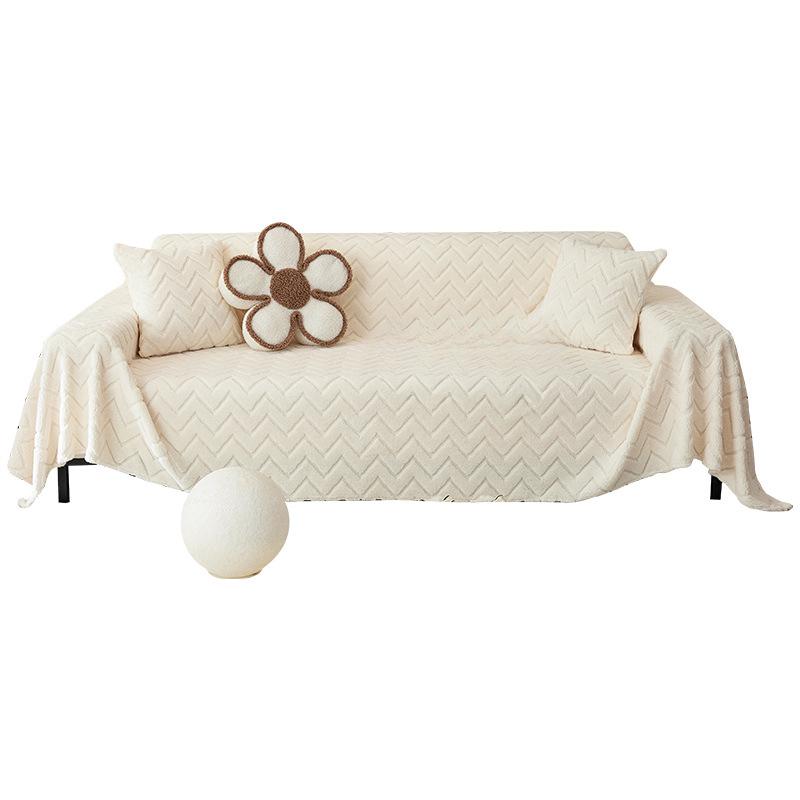 Soft Cotton Wool Shampoo-hair Towel Plush Thickened Sofa Cover Winter Simple Sofa Cover Sofa Blanket
