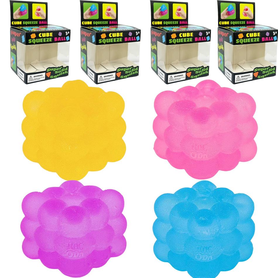 3D Candy-Shaped Stress Relief Squeeze Toy With Music For Adults And Kids - Sensory Decompression Cube For Stress Relief