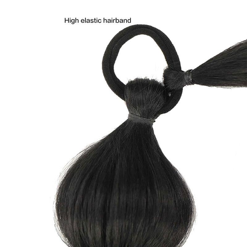 Lampion Bąbel Kucyk Peruka 30 cali Damska Długi Warkocz Kucyk Peruka Syntetyczna Do Noszenia Naturalna Halloween Impreza Role-Playing Użytek