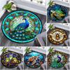 Animal Peacock Circular Rug - Office Decorative Carpet For Living Room Bedroom Door Mat Floor Rug Computer Chair Area Rug