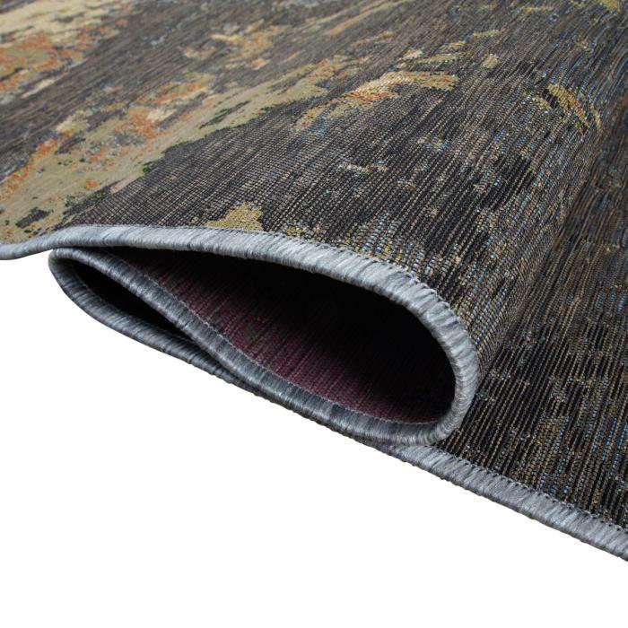 Tapis salon vintage taupe multicolore 160x230