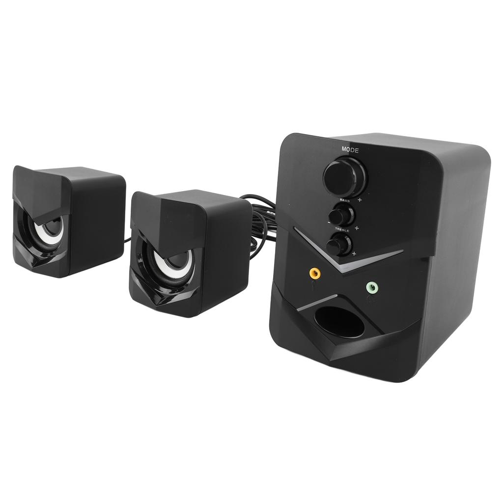 Computerlautsprecher Universal Kabelgebundener Desktop-Subwoofer-Lautsprecher mit Bluetooth-Funktion für PC Laptop Schwarz