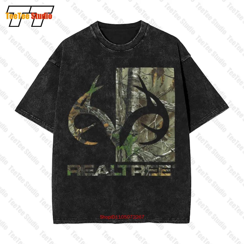 Realtree Американский Олень Самец Логотип Охотничий Камуфляж Винтажная Оверсайз Футболка YUOJ S