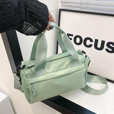 Zipper Nylon Shoulder Bag Multi-Purpose Small Square Bag Casual Canvas Crossbody Bag  Student