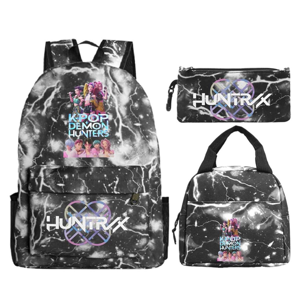 Kpop Demonunters Peripheral Children'S Backpack Elementary And Secondary School Bag Three-Piece Set