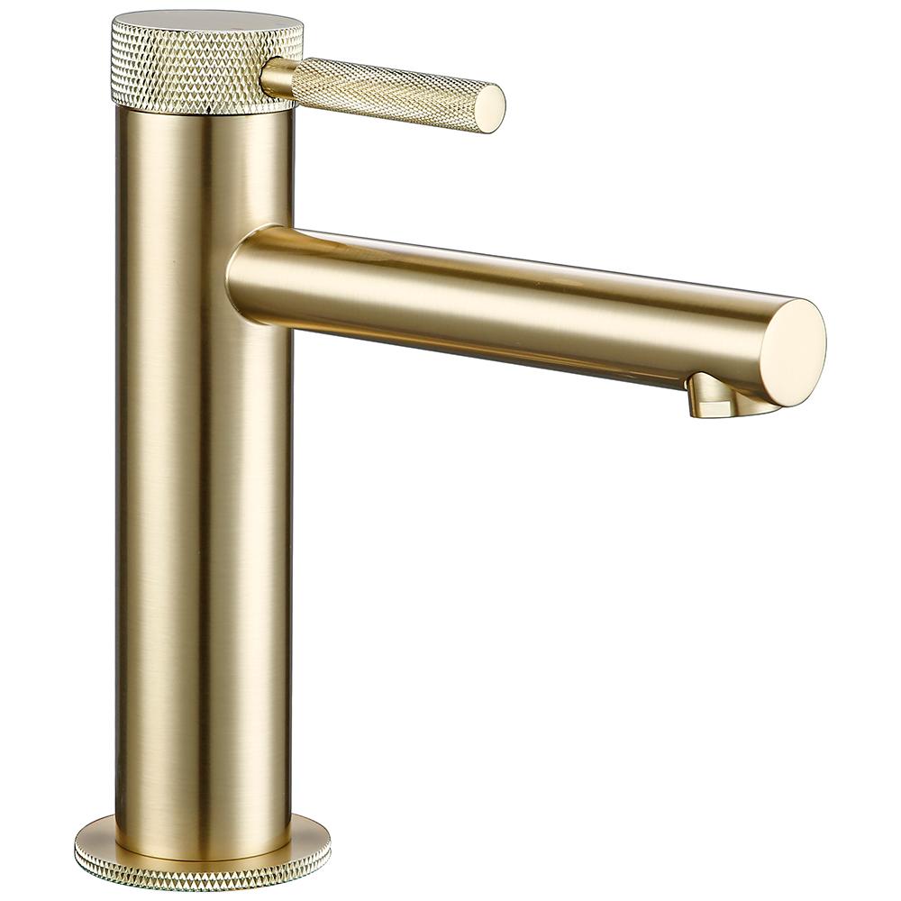 Polished chrome Basin Faucet Single Hole Single Handle Hot Cold Mixer Knurled Sink Tap Vanity Water Tapware Bathroom Faucet