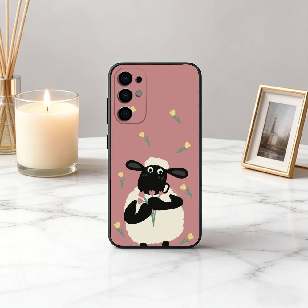 Clever das S-Schaf S-Shaun-SS Handyhülle Schwarzes Silikon Weich Für Samsung S25,S24,S21,S22,S23,S30,Ultra,S20,Plus,Fe,Lite