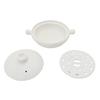 World Create Yayoi Pottery Round Steamer Pot, White (with Steamer Rack), Size 8, 15952