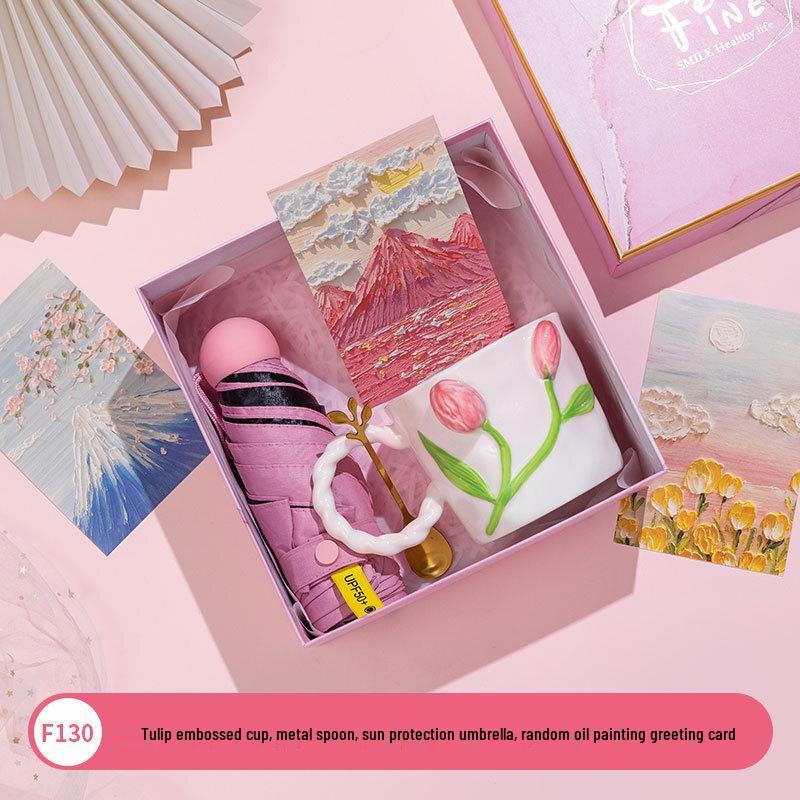 Women s Day Ceramic Mug, Spoon & Umbrella Gift Set