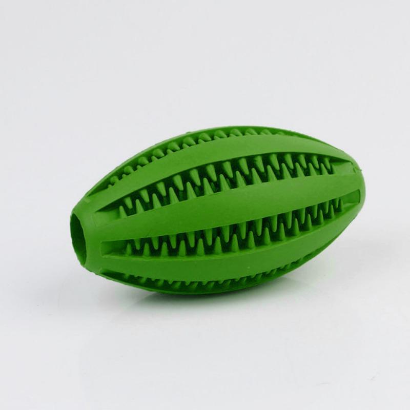 Rubber Dog Chew Toy Leaky Food Ball Pet Molar Grinding Toy зелёный