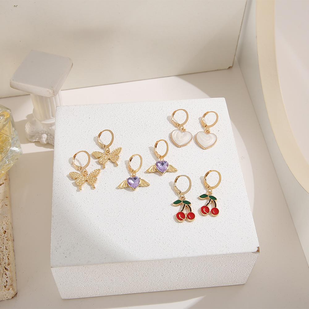 Vintage Daisy Hängeohrringe Set Für Damen Schmetterling Herz Perlenanhänger Quaste Kreis Tropfenohrring Geometrischer Trendschmuck