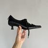 Fashion A New Spring Collection Of Retro Pointed-Toe Gothic Lace-Up Leather Shoes For Women With A Niche Design And Slender Heels