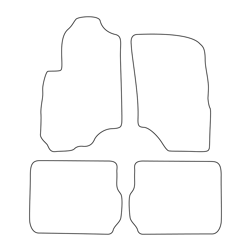 [BLM]MI009 Red - Set of Velour Floor Mats To Fit Mitsubishi Outlander I 2001-2006 - Red Trim
