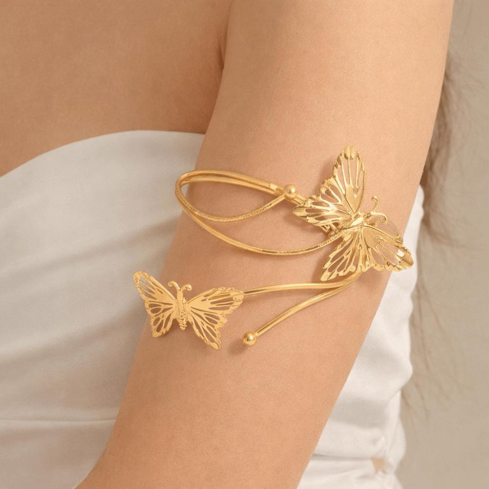 Spiral Women Arm Bracelet Adjustable Armlet Jewelry Trendy Fashion Butterfly Arm Chain  Banquet