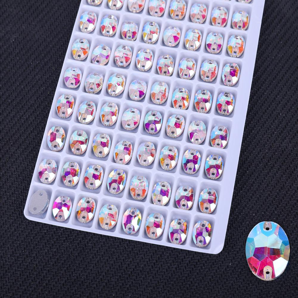 

Пришивная овальная дрель с плоским дном и двумя отверстиями, пришивная стеклянная дрель, белая АБС одежда с высокой вспышкой с дрелью, кристальная дрель для DIY 10 * 14mm 36pcs/bag