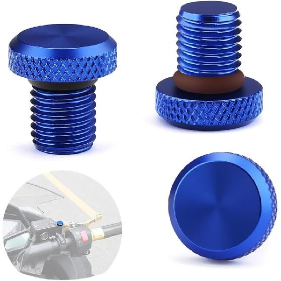 3 Pcs Motorcycle Mirror Hole Plug M10x1.25, Universal Space Aluminum Motorcycle Rear View Mirror Screws Suitable for Most Motorcycle(Honda,Yamaha,