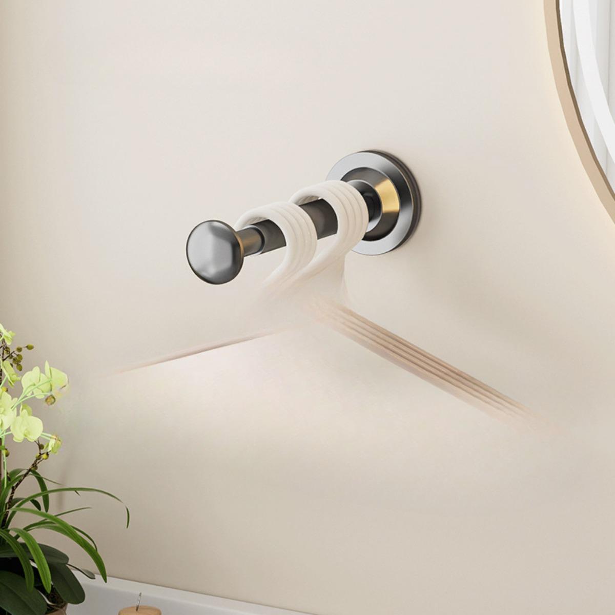 

Маленькая выдвижная вешалка для одежды на присоске, настенная, складная, подходит для сушки на балконе, настенная присоска, подходит для ванных комнат 1pcs серый