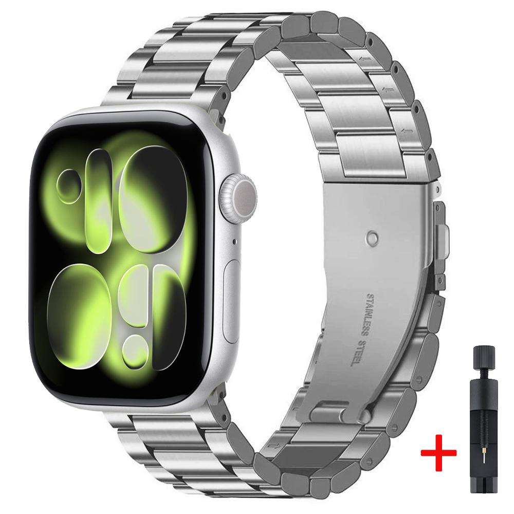 Metallarmband für Apple Watch Strap 46mm 42mm 45mm 44mm 40 41mm Ultra 3 2 1 49mm Modearmband iWatch Serie 11 10 9 8 7 6 5 SE3