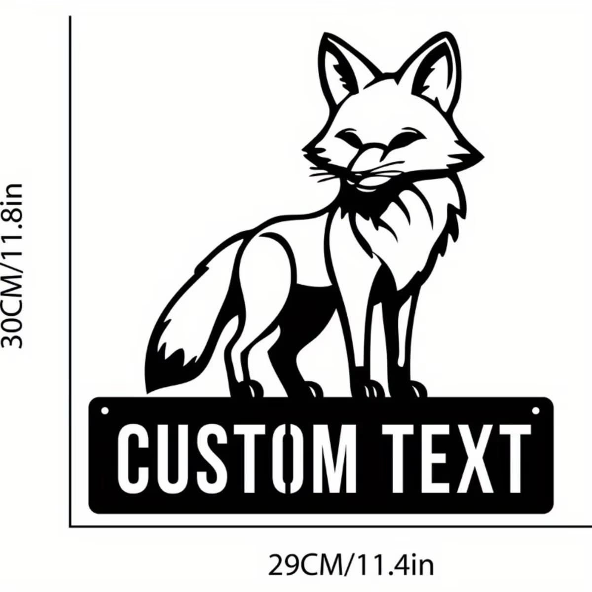 

Customized Boys Fox Metal Wall Art, Personalized Nursery Animal Decor, Son 1st Birthday Gift S чёрный