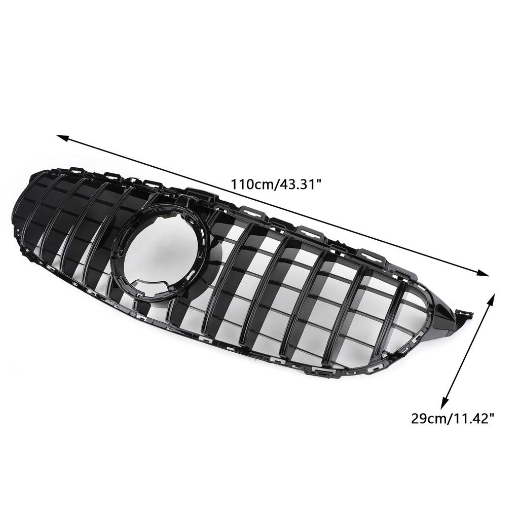 GTR Style Grill Grille W/Camera fit Mercedes-Benz W205 C205 A205 2019-2021