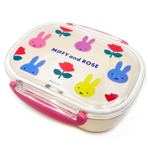 Miffy Lunch Box, MIFFY and ROSE 2258 Square, for Girls, Suitable for Preschool, Kindergarten, and Elementary School Entrance, BS24-86