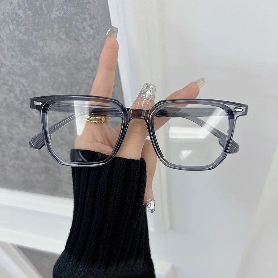 Square Anti Blue Light Glasses Fashion Retro Classic for Women Men Computer Gaming Eye Protection Plain Spectacles