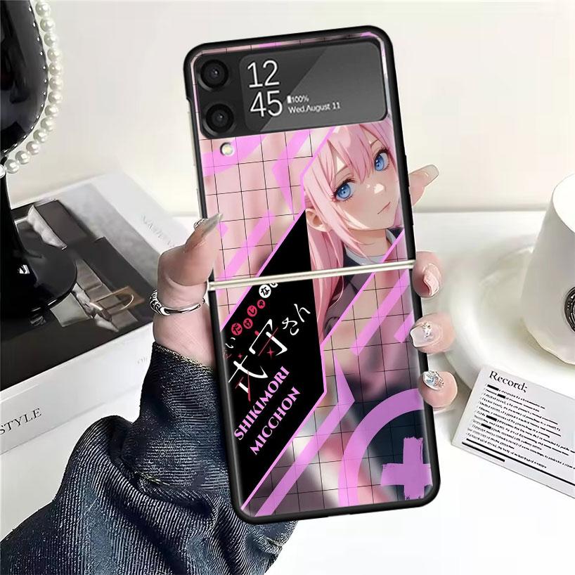 Cute Anime Waifu Art Design Phone Case For Samsung Galaxy Z FLip7 Flip6 Flip3 Flip4 Flip5 ZFlip 7 Flip 6 5 4 3 5G Fundas Cover C
