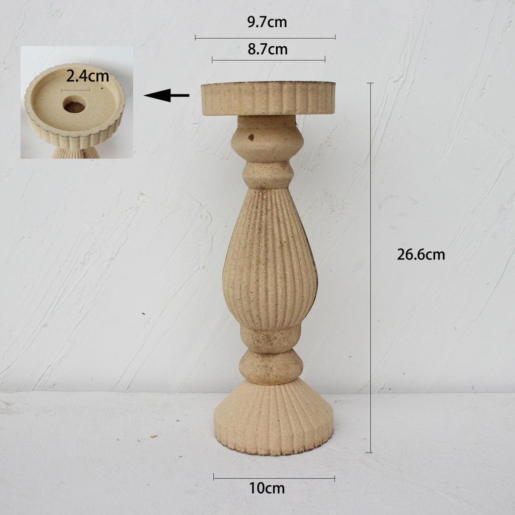 Vintage-Style Wooden Candle Holder - Rustic Decor & Photography Prop