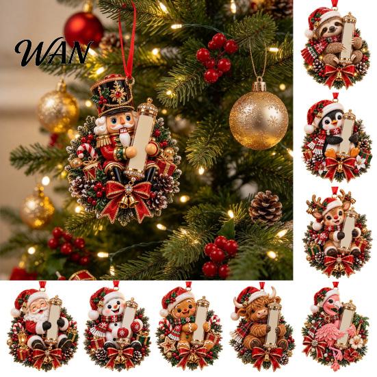Reusable Acrylic Party Supplies Christmas Cash Gift Ornament, 2D Highland Cow/Gingerbread/Bear/Snowman Money Holder, Holder for Xmas Tree Hanging