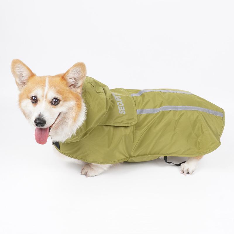 Reflective Waterproof Dog Raincoat for Small and Medium Pets - Leashable Outdoor Rainy Day Gear