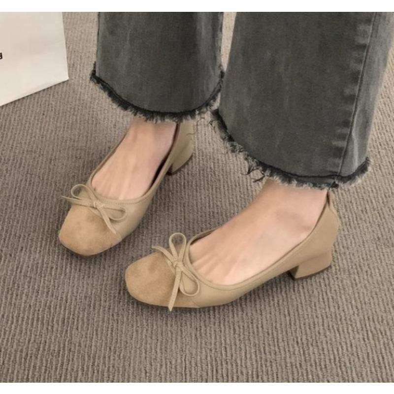 Fashion New Women Cute Ballerina Low Heel Shoes Lady Slipony Butterfly Knot Vintage Kawaii Mocasines Loafers Girl Lolita Mom Shoes