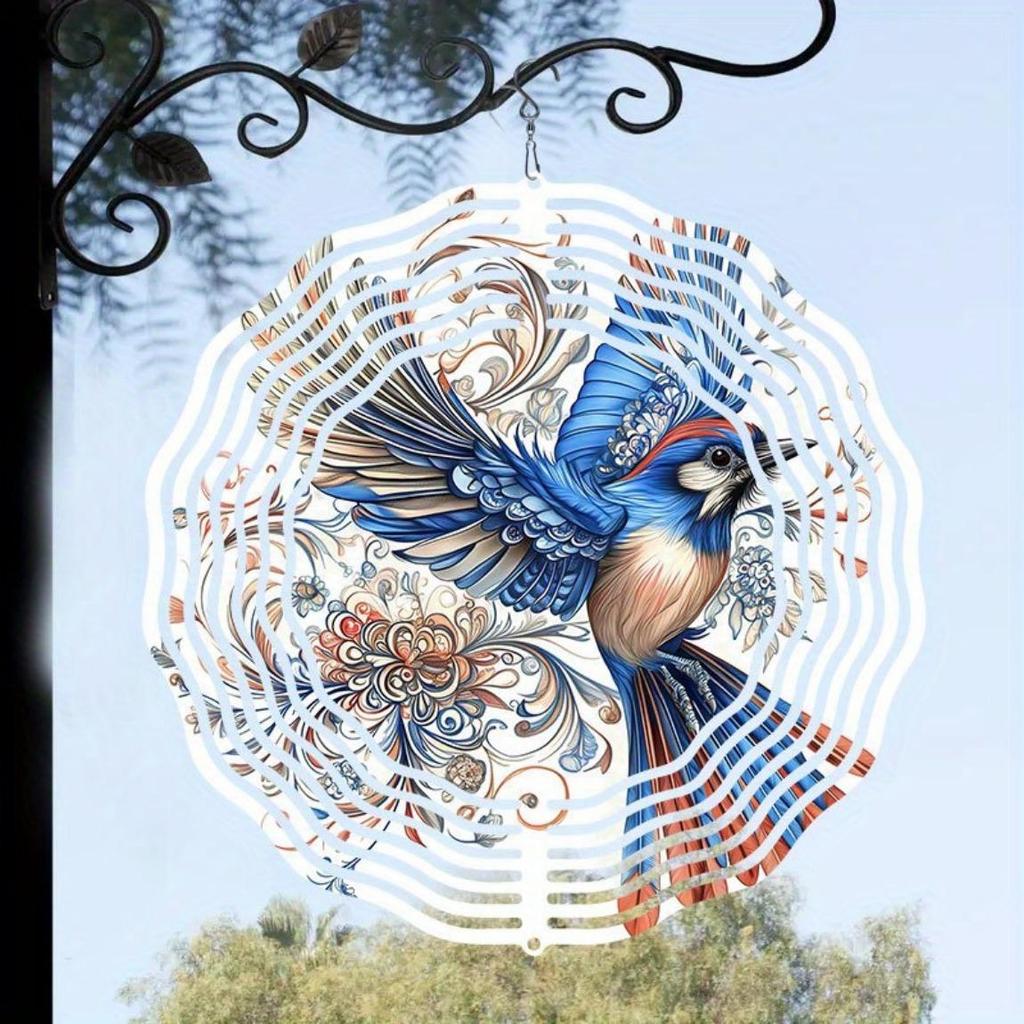 Metal Wind Spinner with Soaring Bird Design Outdoor Garden Decor for Patio Porch Holiday Gifts Halloween Christmas Thanksgiving Birthday