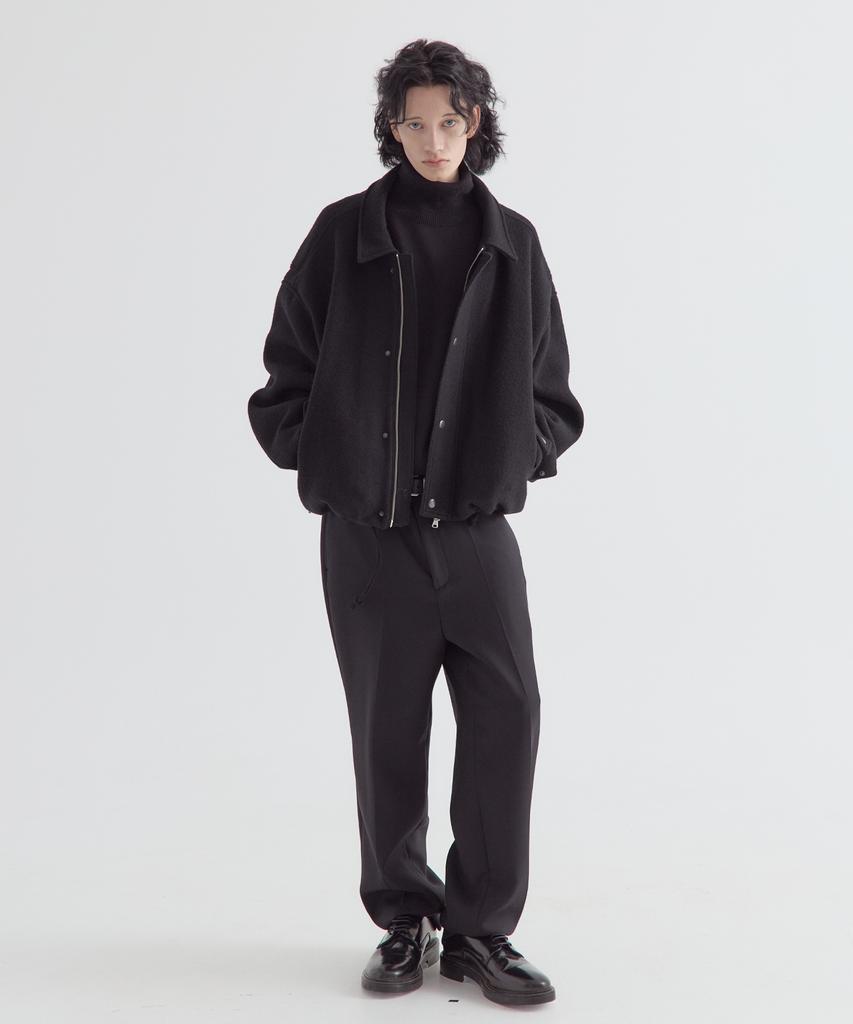 Ezio Wool Crop Zip Jacket_Black