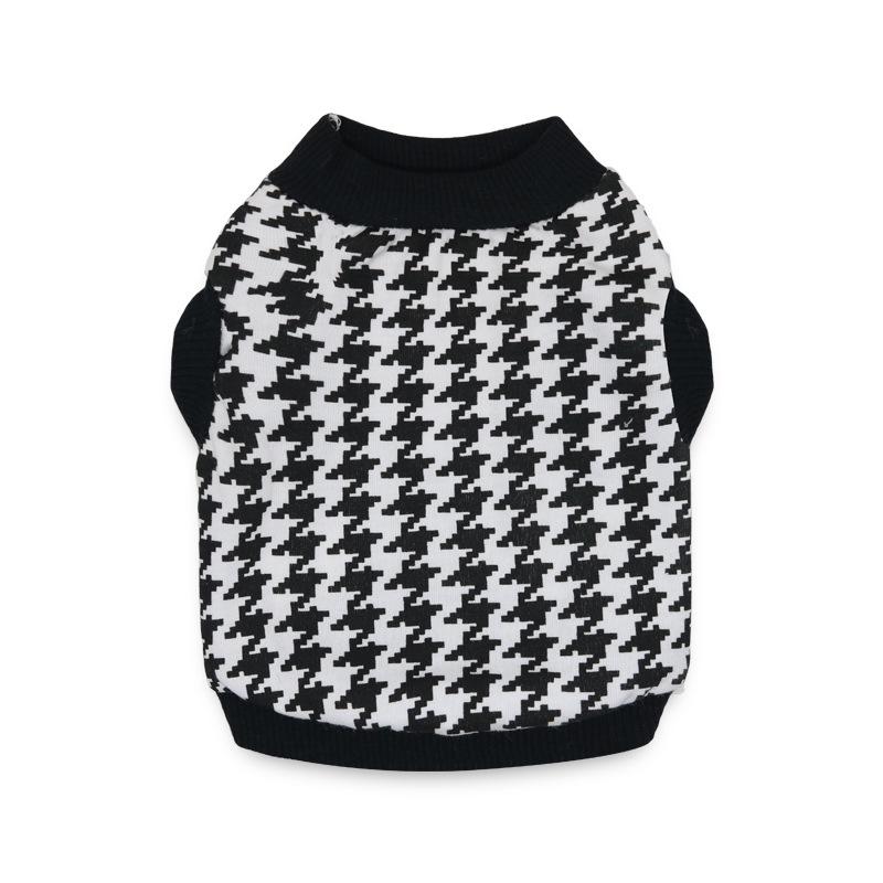 Houndstooth Print Dog Vest for Halloween & Christmas Extra Small чёрный