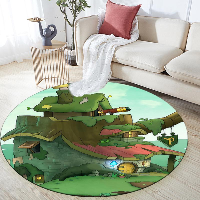 Amphibia pattern round rug,Carpet Rug for Living Room Bedroom Playroom ,Non-slip Floor Mat,Holiday Gifts and Birthday Gifts.