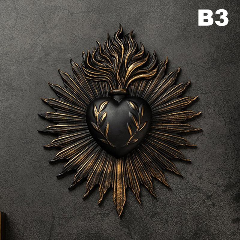 

Gothic Sacred Heart Wall Plaque Statue Resin Gothic Wall Art Catholic Wall Hanging For Church Religious Home Decor Gifts B3