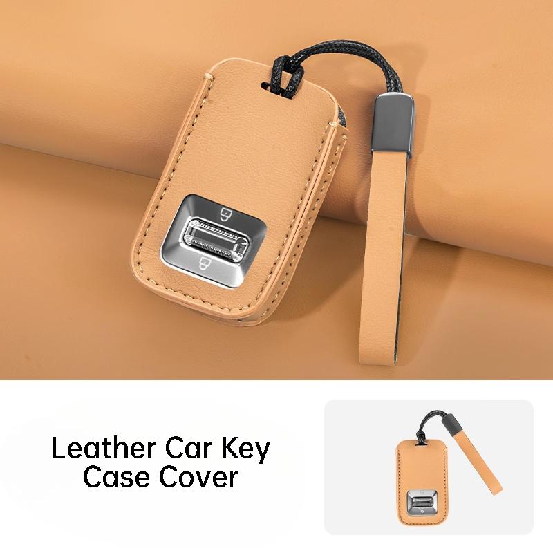 Leather Car Key Case Cover For Zeekr 9X Key Fob Cover Protective Shell Key Buckle Interior Decoration Accessories