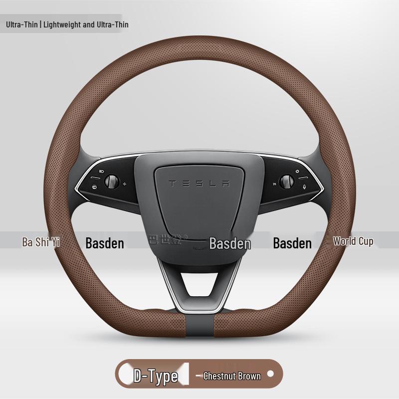 Originele Lederen Stuurwielhoes voor Tesla Model Y, 3, X, S