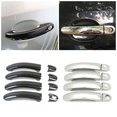Carbon Fiber Color Refit Chrome Door Handle Cover Trim Protection Sticker For Volkswagen VW Jetta MK5 2005-2011 Golf Plus