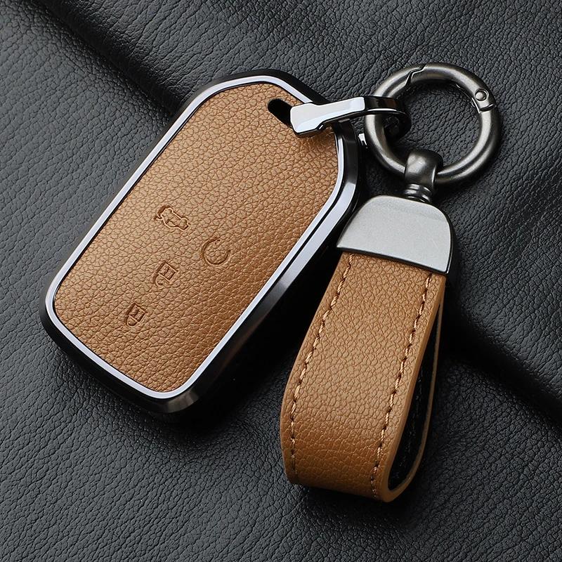 Metal And Leather Car Key Case Cover For Honda Crv Cr-V Fit Civic Accord Hr-V Hrv City Odyssey Xr-V Car Key Case Protect Fob