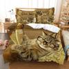 3D Cat Cute Kitten Pattern Duvet Cover Cat Kids Bedroom Decoration Cat Bedding Set for Women Girls Boys Gifts with Zipper 3pcs