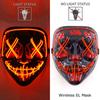 Wireless Neon LED Purge Mask Glow in The Dark Cosplay Horror Mask Halloween Masquerade Party Masks Glowing Funny Dress Up