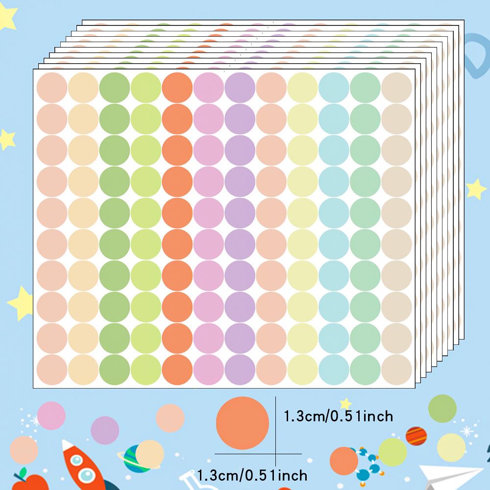 

Multi-size Round Color Dot Adhesive Labels for Handwriting & Sealing