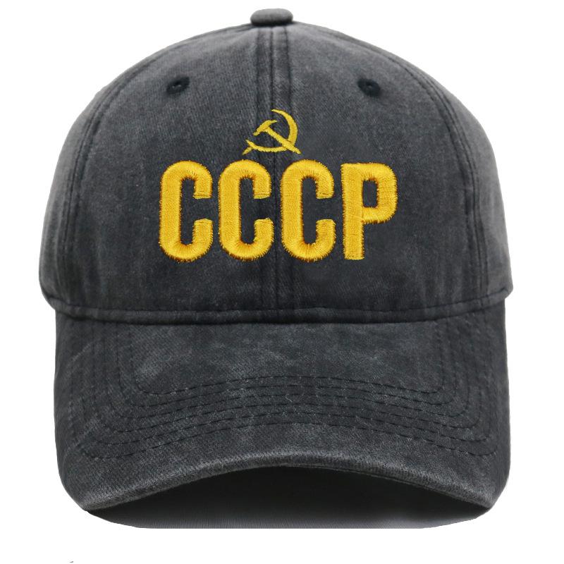 " Cccp Ussr Russian Hot Sale Style Baseball Cap Unisex Black Red Cotton Snapback Cap With Embroidery High Quality Garros Dad Hat