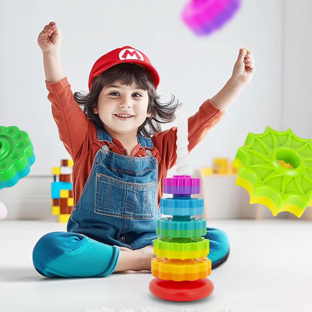 Baby Spin Stack Toy, Premium Stacking Toys for Kids, Spinning Stacking Toy for Babies and Toddlers, Educational Toddler Learning Toy
