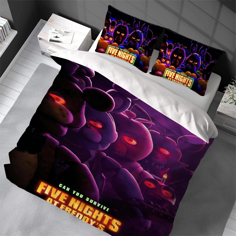 Game F-Five N-Nights At F-Freddys Duvet Cover Set Home Style Bedding Soft Laundry Polyester Bed 3 Piece Set Student Dormitory Gift