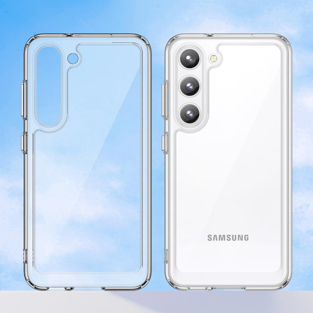 For Samsung Galaxy S23+ Case TPU+Acrylic Protective Phone Cover (Big Rear Lens Hole)