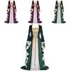 Sophisticated Long Sleeve Renaissance Dress For Cosplay And Historical Reenactments