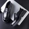 New Men's Leather Shoes Genuine Leather Cowhide One-pedal Loafers Business Leisure Middle-aged and Elderly Dad Shoes Wear-resistant and Non-slip 